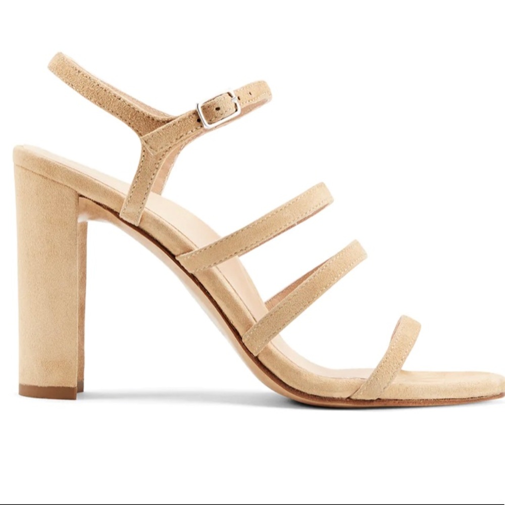 Inez Suede Nude Block High Heels